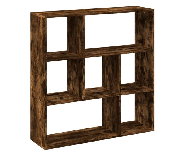 füstös tölgy szerelt fa elválasztó könyvespolc 102x29x103,5 cm