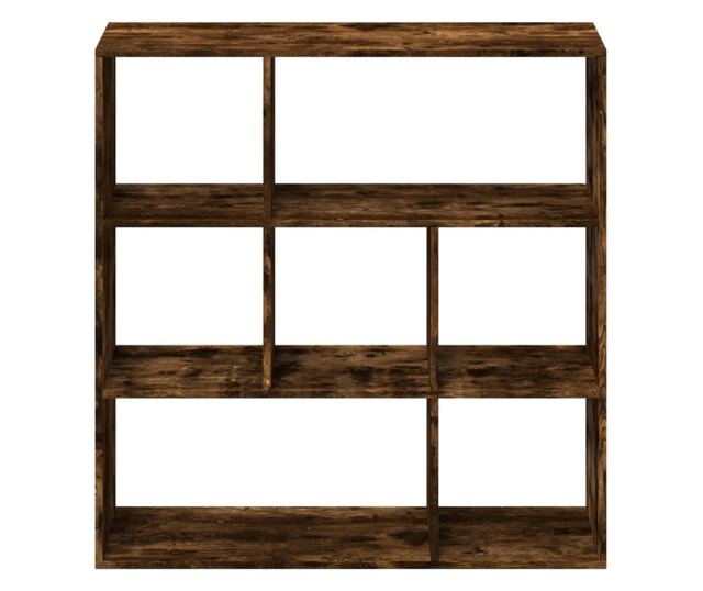 füstös tölgy szerelt fa elválasztó könyvespolc 102x29x103,5 cm