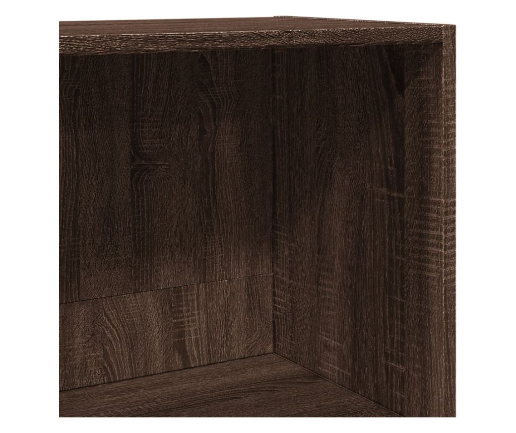 barna tölgy színű szerelt fa könyvespolc 40 x 30 x 189 cm - 7