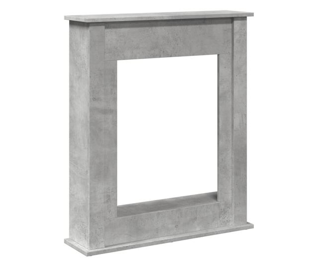 betonszürke szerelt fa kandallóburkolat 75 x 20 x 87,5 cm