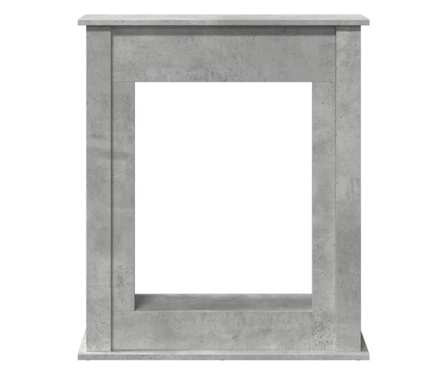 betonszürke szerelt fa kandallóburkolat 75 x 20 x 87,5 cm