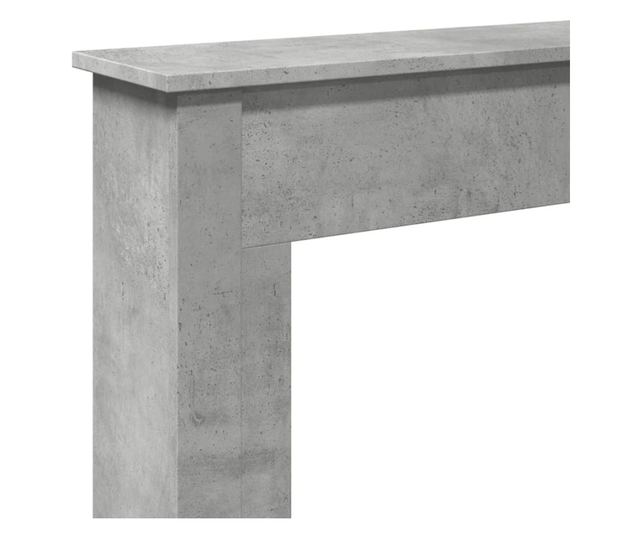 betonszürke szerelt fa kandallóburkolat 75 x 20 x 87,5 cm