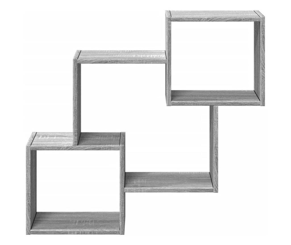 szürke sonoma színű szerelt fa faliszekrény 78 x 18 x 71 cm - 4