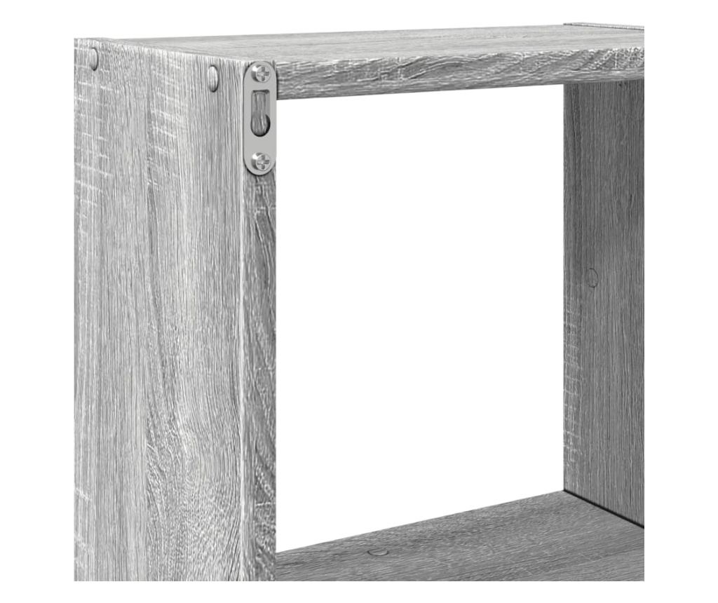 szürke sonoma színű szerelt fa faliszekrény 78 x 18 x 71 cm - 9