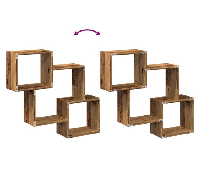 antik fa színű szerelt fa faliszekrény 78 x 18 x 71 cm