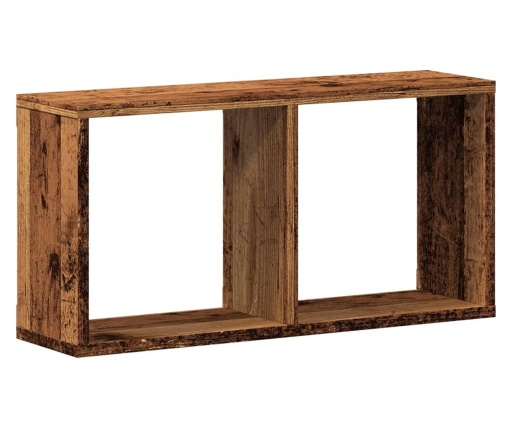 antik fa színű szerelt fa faliszekrény 60 x 16 x 30 cm - 2