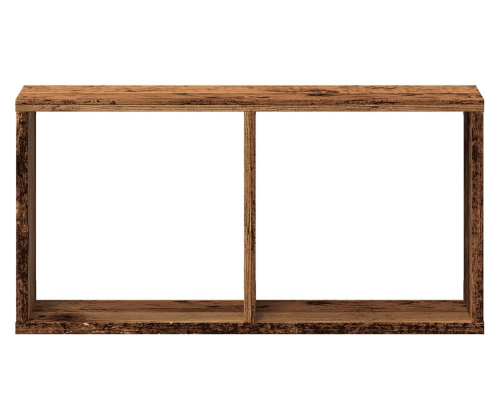 antik fa színű szerelt fa faliszekrény 60 x 16 x 30 cm - 4