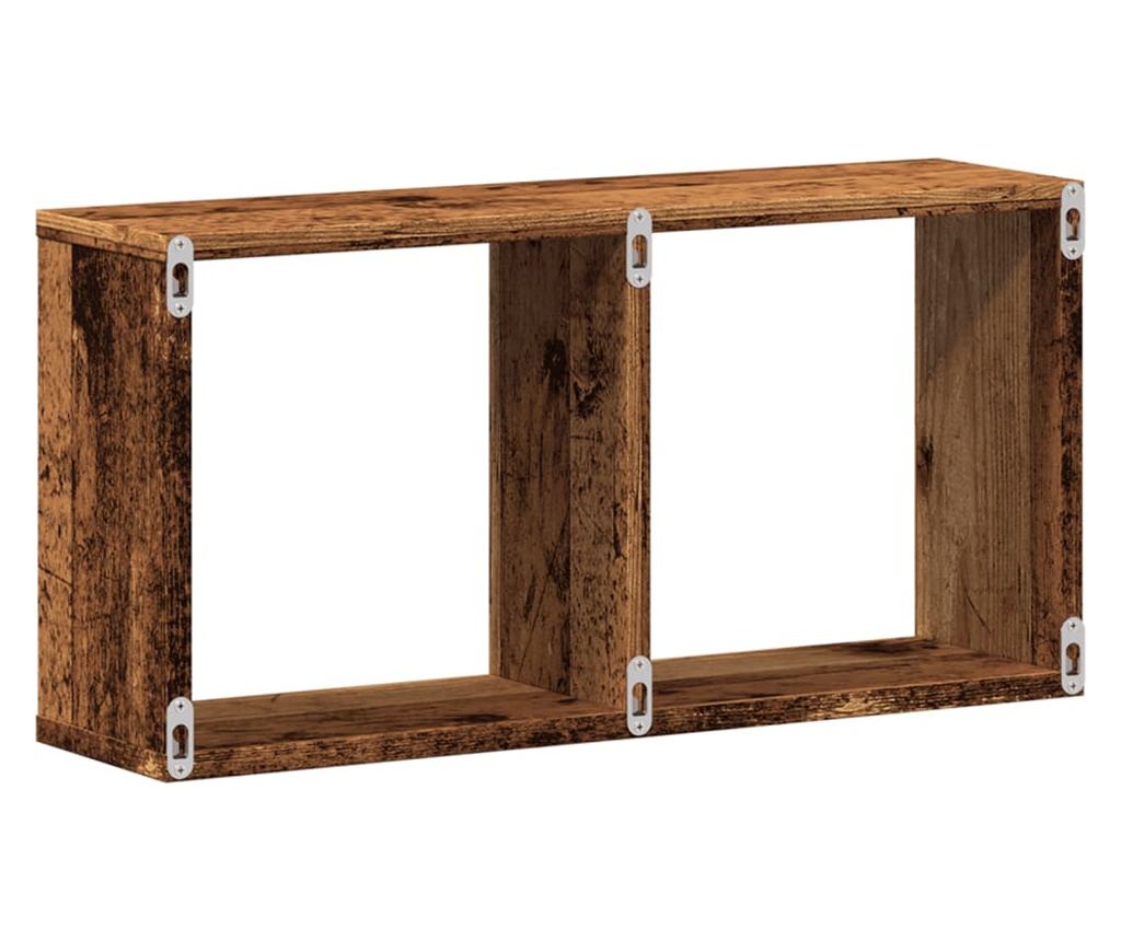 antik fa színű szerelt fa faliszekrény 60 x 16 x 30 cm - 6