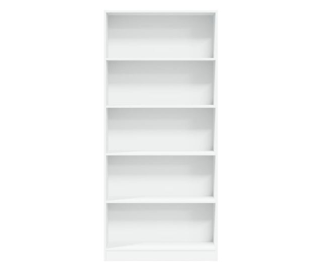 fehér szerelt fa könyvespolc 80 x 24 x 176 cm