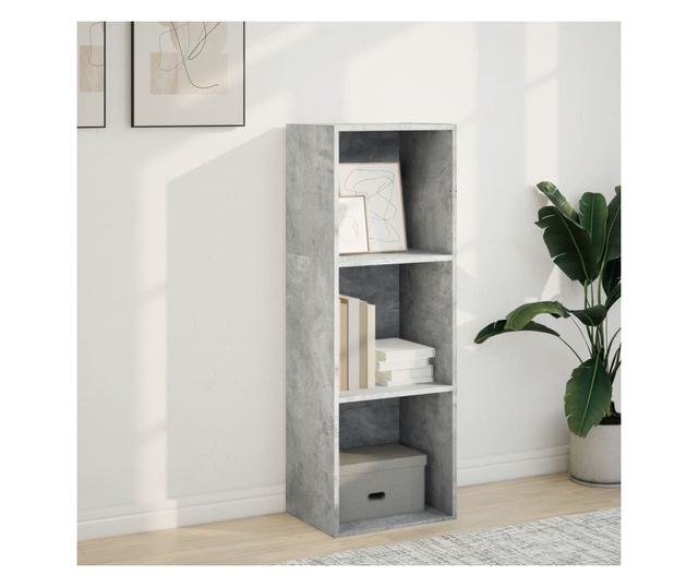 betonszürke szerelt fa könyvespolc 40 x 30 x 114 cm