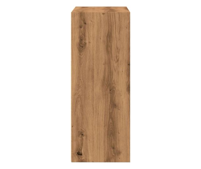 kézműves tölgy színű szerelt fa könyvespolc 60 x 30 x 77 cm