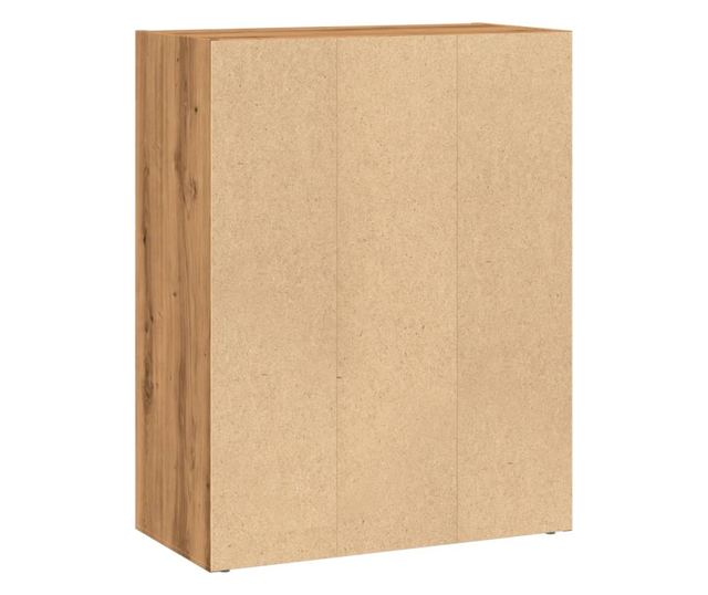 kézműves tölgy színű szerelt fa könyvespolc 60 x 30 x 77 cm