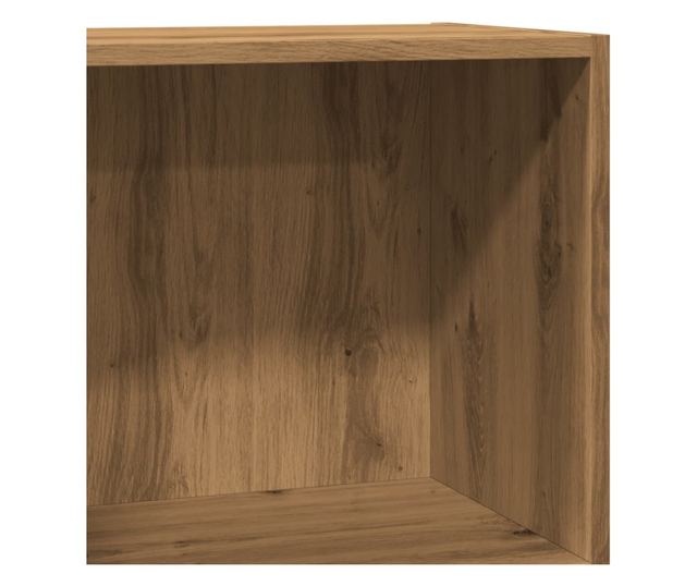 kézműves tölgy színű szerelt fa könyvespolc 60 x 30 x 77 cm