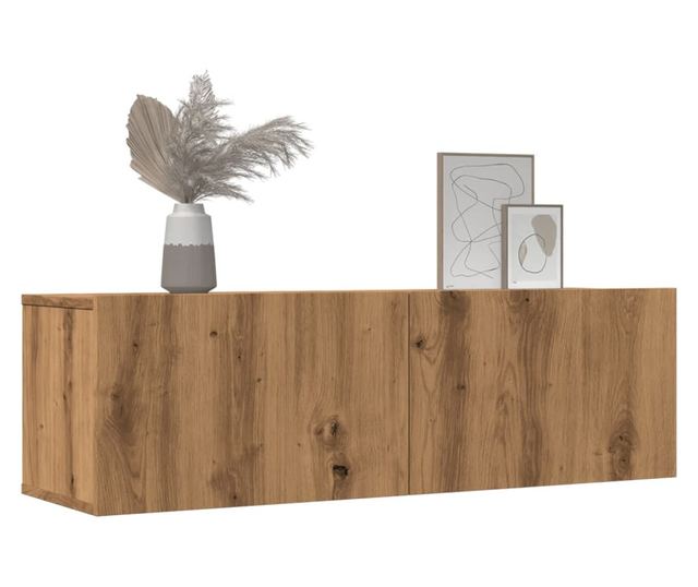 2 db kézműves tölgy falra szerelhető TV-szekrény 100x30x30 cm