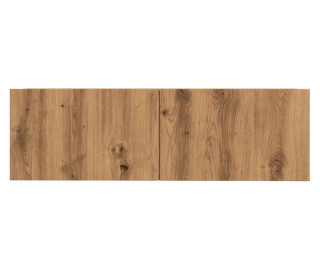 2 db kézműves tölgy falra szerelhető TV-szekrény 100x30x30 cm