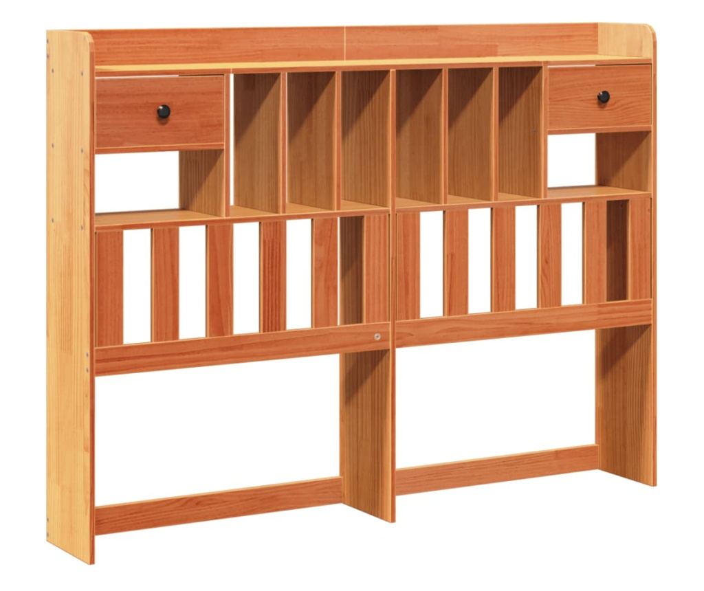 viaszbarna tömör fenyőfa fejtámla tárolóval 160 cm - 2