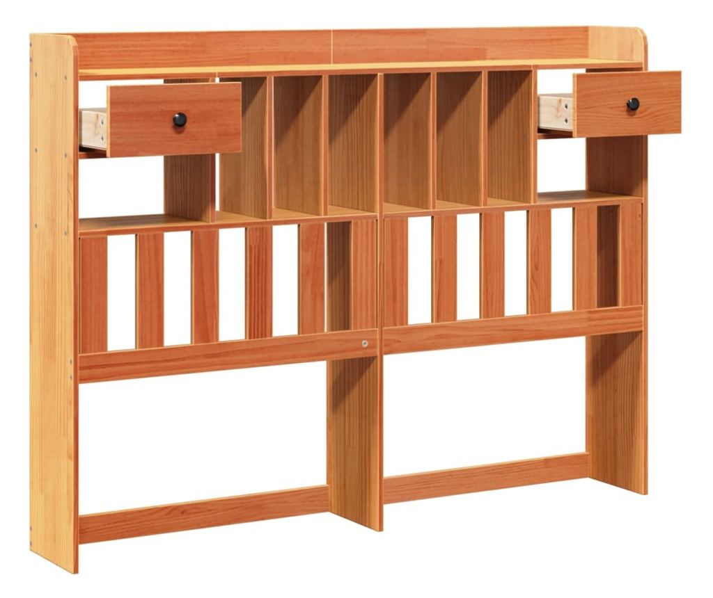 viaszbarna tömör fenyőfa fejtámla tárolóval 160 cm - 4