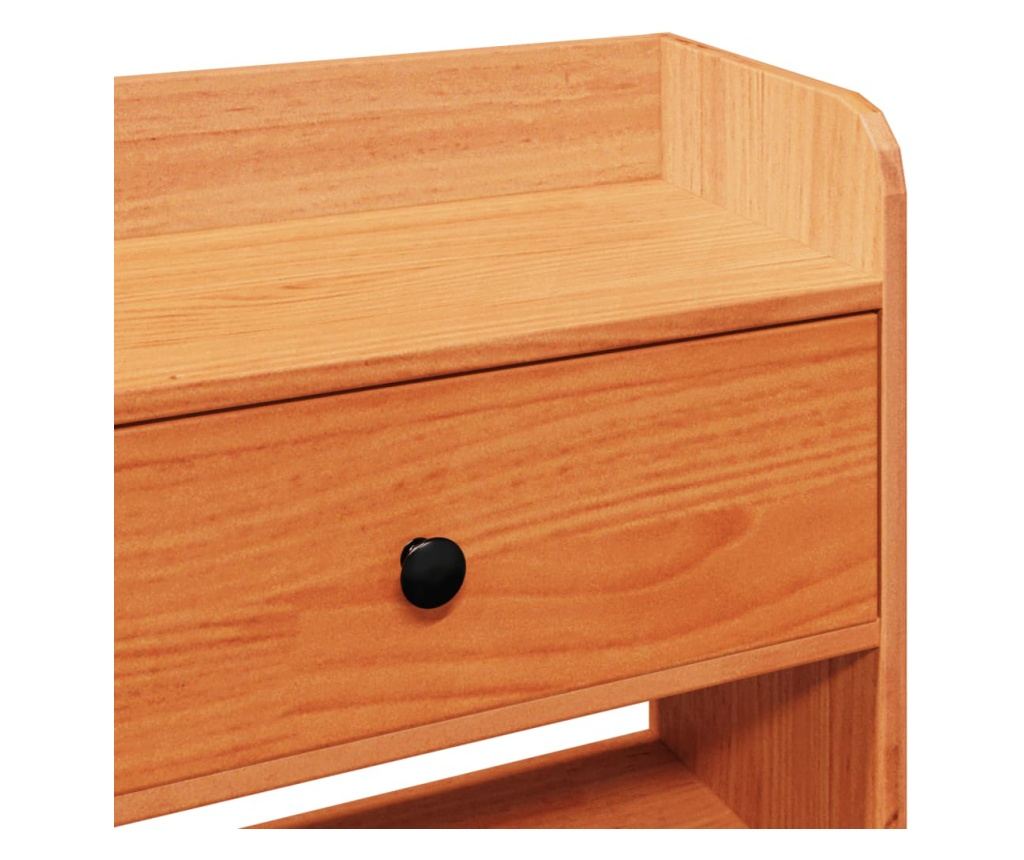 viaszbarna tömör fenyőfa fejtámla tárolóval 160 cm - 8