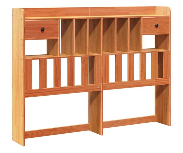 viaszbarna tömör fenyőfa fejtámla tárolóval 140 cm