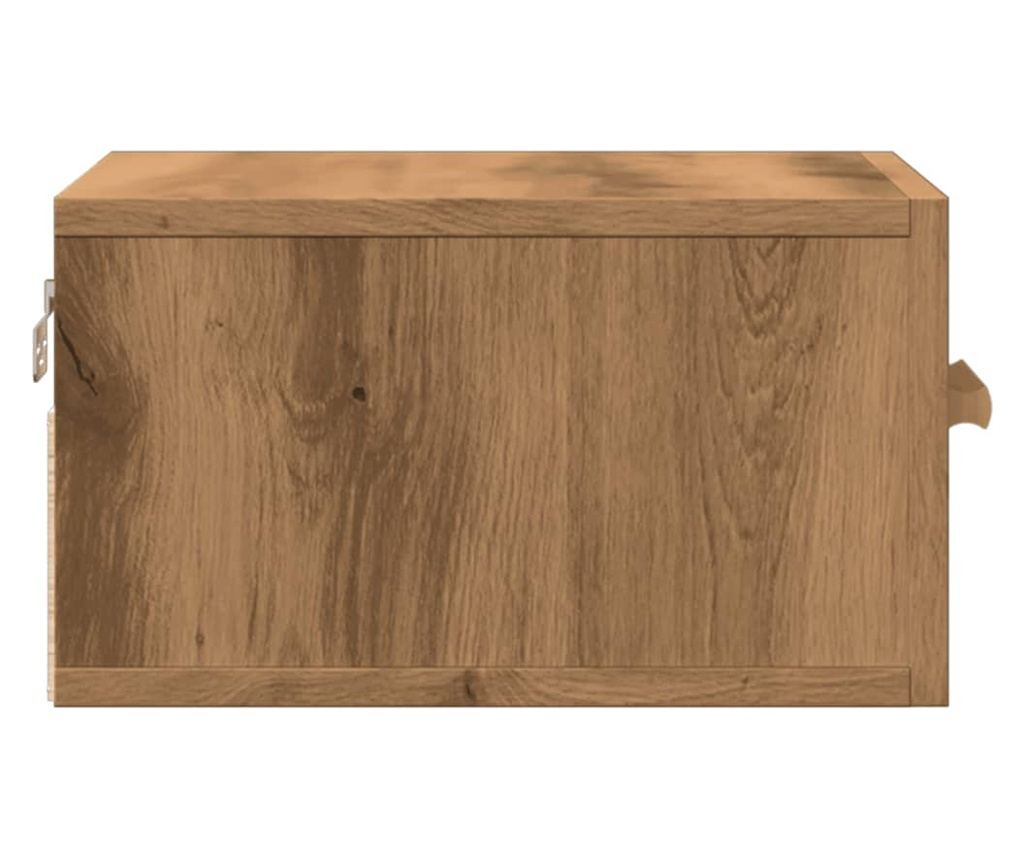 2 db kézműves tölgy fali szerelhető éjjeliszekrény 35x35x20 cm - 6