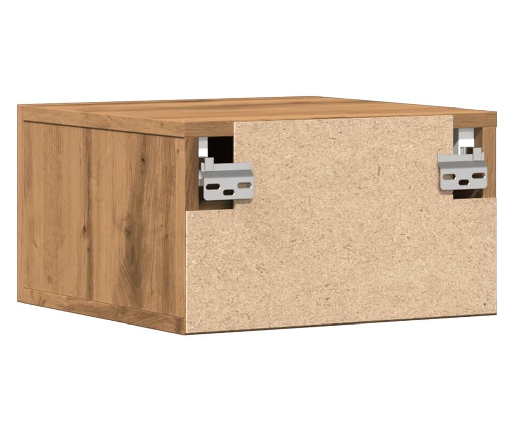 2 db kézműves tölgy fali szerelhető éjjeliszekrény 35x35x20 cm - 7