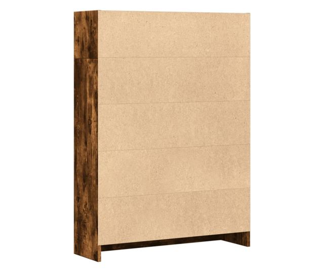 füstös tölgy színű szerelt fa könyvszekrény 80 x 24 x 109 cm