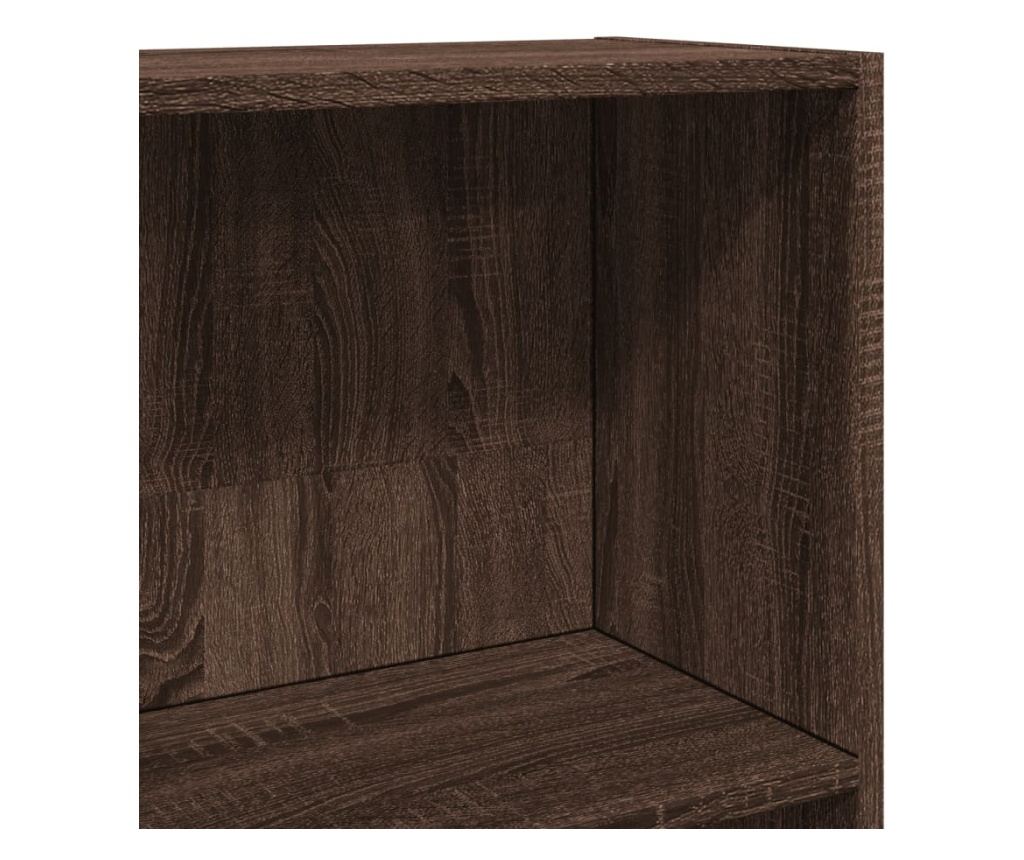 barna tölgy színű szerelt fa könyvespolc 80 x 30 x 114 cm - 7
