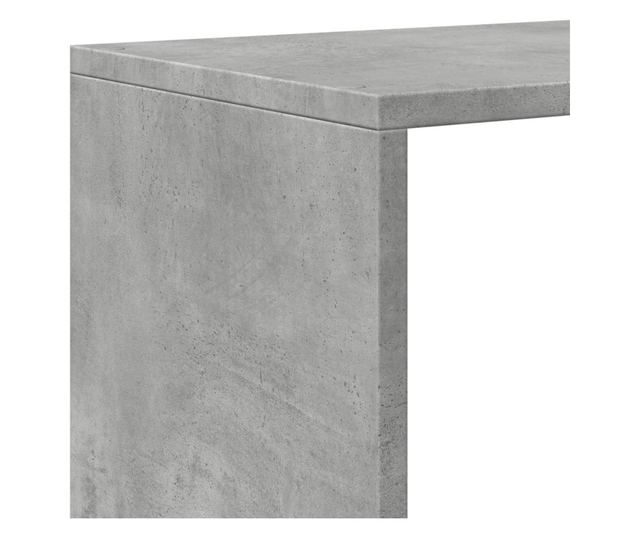 3 szintes betonszürke fa elválasztó könyvespolc 123x29x123 cm