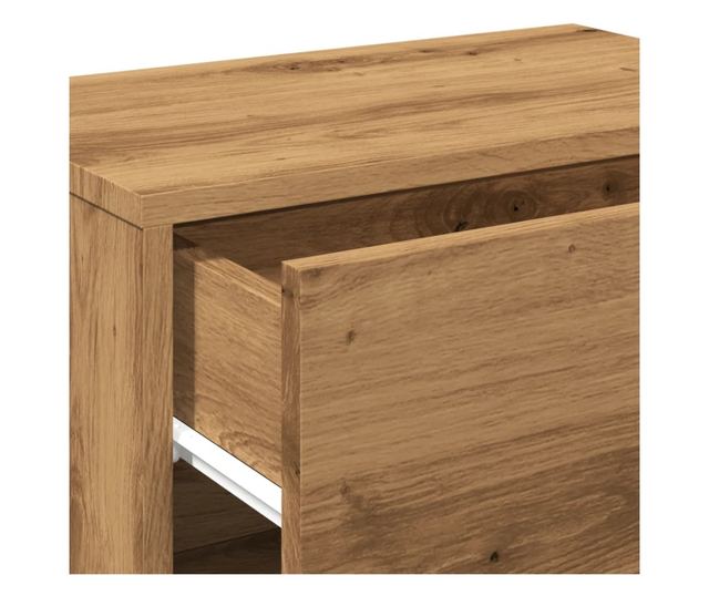 kézműves tölgy színű falra szerelhető éjjeliszekrény