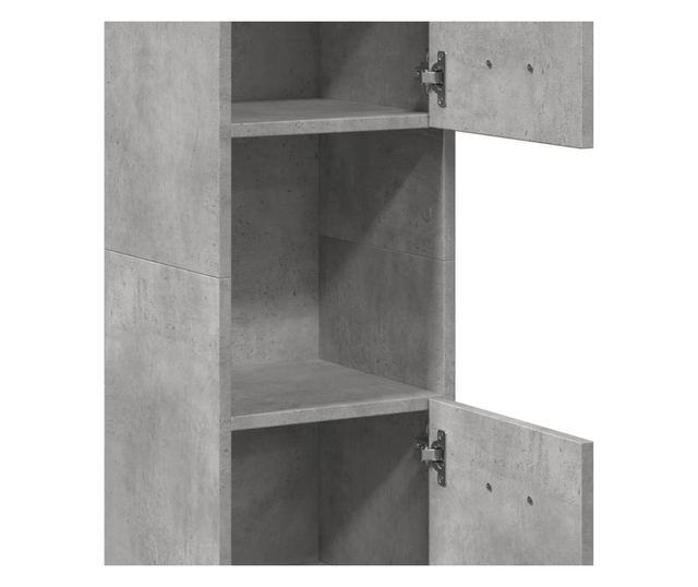 betonszürke szerelt fa függő fürdőszobaszekrény 30x30x130 cm