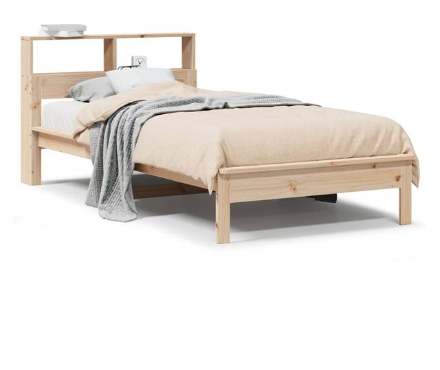 tömör fenyőfa könyvespolcos ágy matrac nélkül 90 x 190 cm