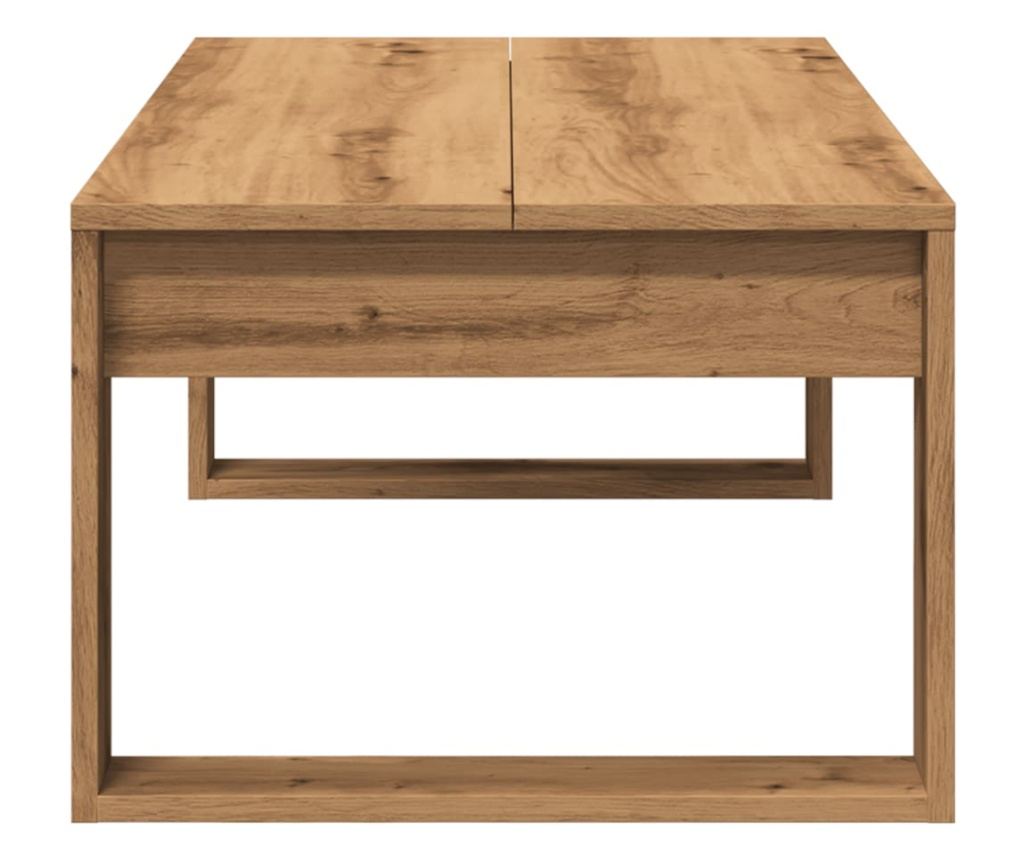 kézműves tölgy színű szerelt fa dohányzóasztal 102 x 50 x 35 cm - 5