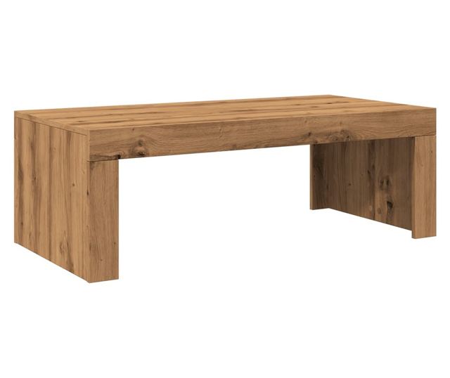 kézműves tölgy színű szerelt fa dohányzóasztal 102 x 50 x 35 cm