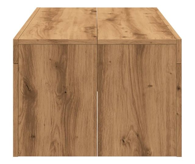 kézműves tölgy színű szerelt fa dohányzóasztal 102 x 50 x 35 cm