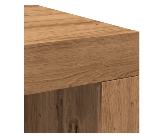 kézműves tölgy színű szerelt fa dohányzóasztal 102 x 50 x 35 cm