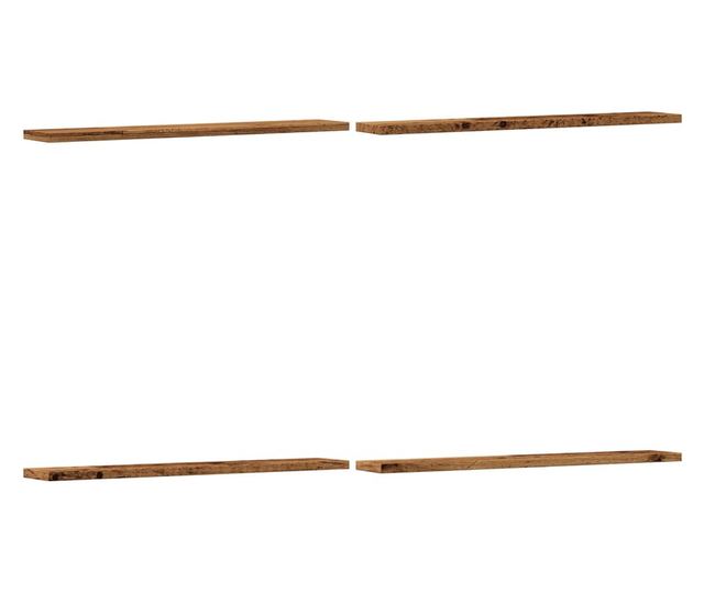 4 db antik fa színű szerelt fa könyvespolc 60 x 10 x 1,5 cm