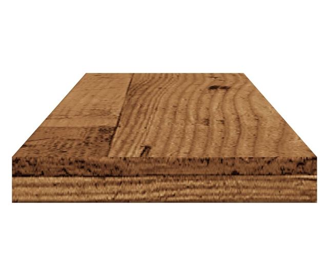 4 db antik fa színű szerelt fa fali polc 60 x 20 x 1,5 cm