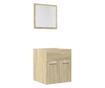 2 részes sonoma tölgyszínű szerelt fa fürdőszobai bútorszett thumbnail 2