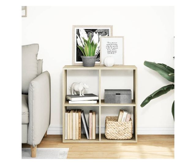 sonoma tölgy szerelt fa elválasztó könyvespolc 69,5x29x69,5 cm