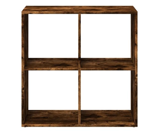 füstös tölgy szerelt fa elválasztó könyvespolc 69,5x29x69,5 cm