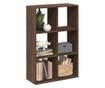 barna tölgy szerelt fa elválasztó könyvespolc 69,5x29x103,5 cm