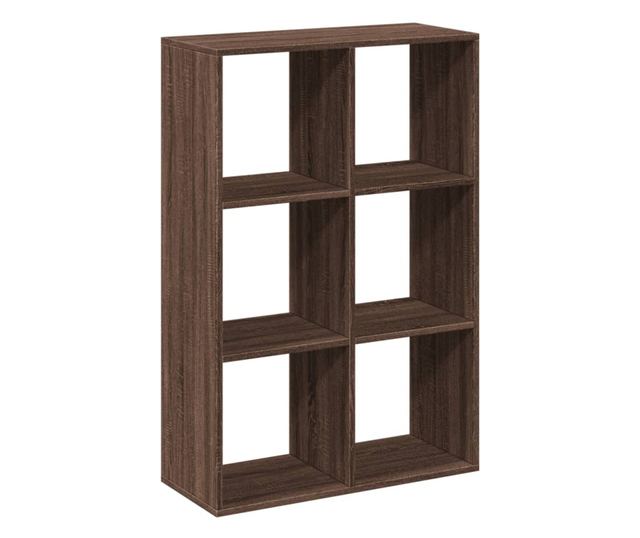 barna tölgy szerelt fa elválasztó könyvespolc 69,5x29x103,5 cm