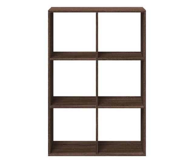 barna tölgy szerelt fa elválasztó könyvespolc 69,5x29x103,5 cm