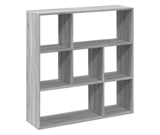 szürke sonoma szerelt fa elválasztó könyvespolc 102x29x103,5cm