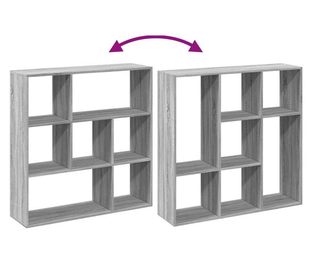 szürke sonoma szerelt fa elválasztó könyvespolc 102x29x103,5cm