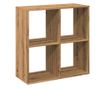 kézműves tölgy színű fa elválasztó könyvespolc 69,5x29x69,5 cm