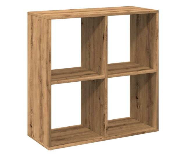 kézműves tölgy színű fa elválasztó könyvespolc 69,5x29x69,5 cm