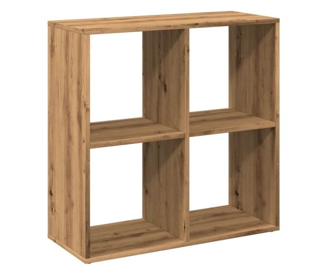 kézműves tölgy színű fa elválasztó könyvespolc 69,5x29x69,5 cm