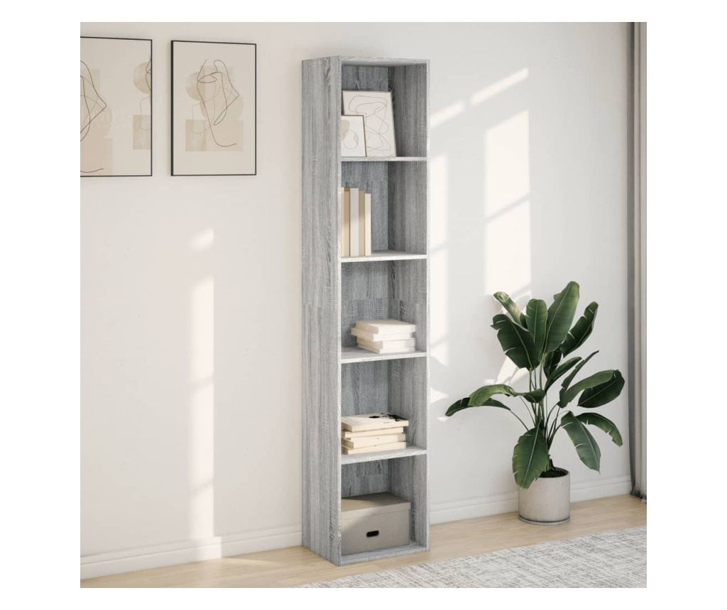 szürke sonoma színű szerelt fa könyvespolc 40 x 30 x 189 cm - 3