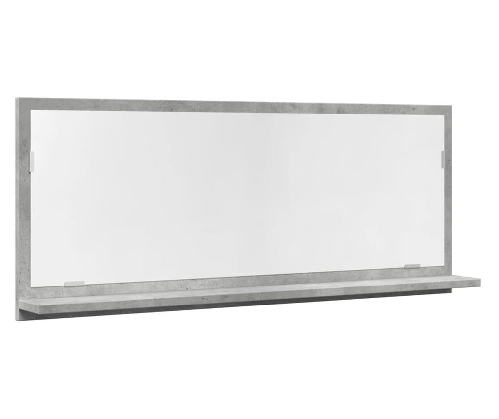 betonszürke szerelt fa tükrös fürdőszobaszekrény 90x11x37 cm - 2